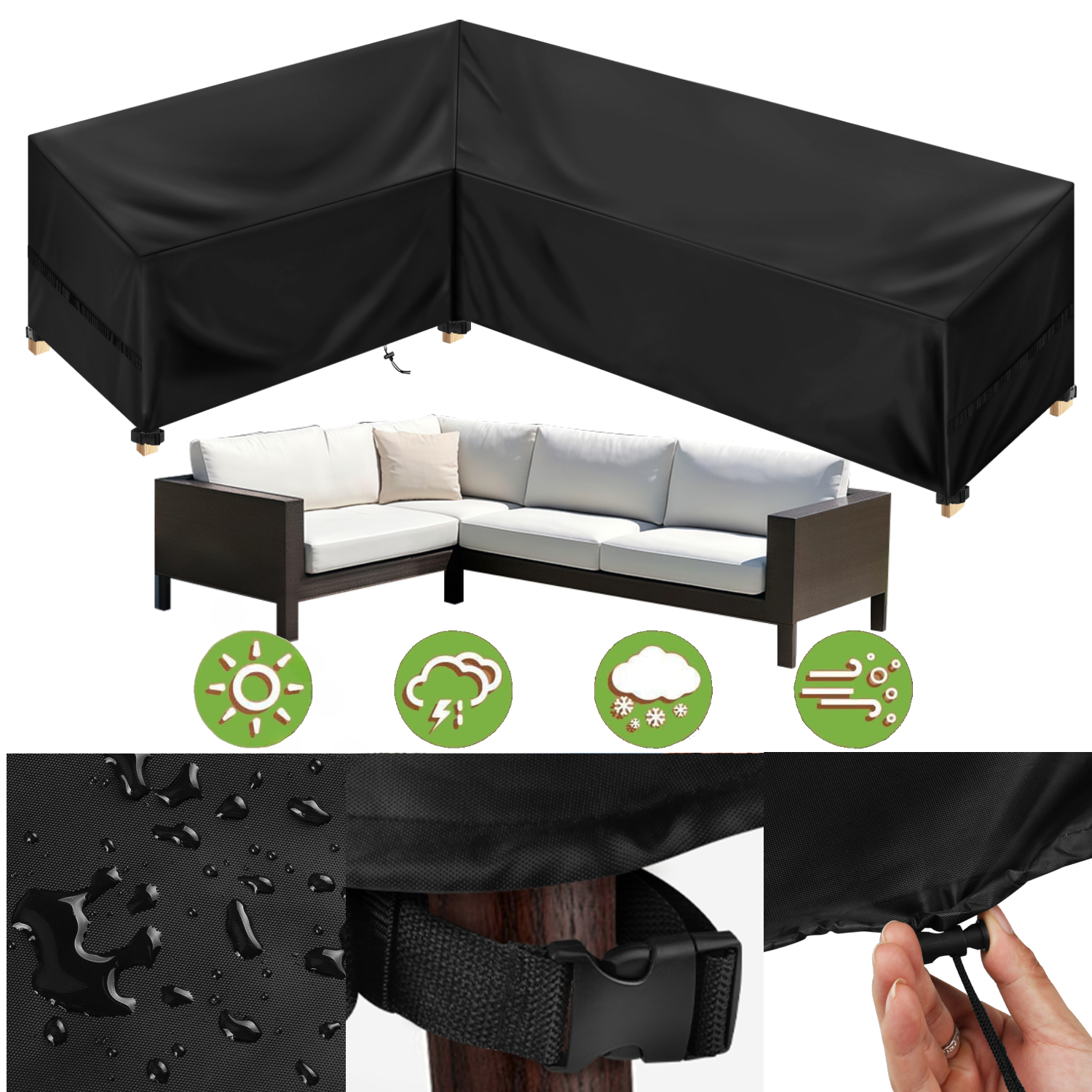 Outdoor Furniture Manufacturer - Outdoor Waterproof Sectional Sofa Cover Heavy