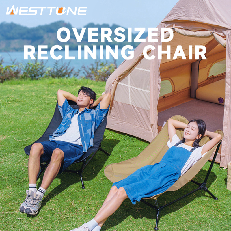 Outdoor Furniture Lounge Set - WESTTUNE Folding Lounger Chair Oversized Camping