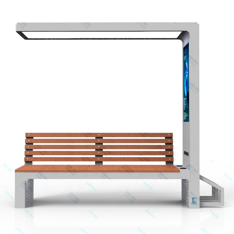 Outdoor Furniture Wooden - Urban Modern Smart Solar Cell Powered