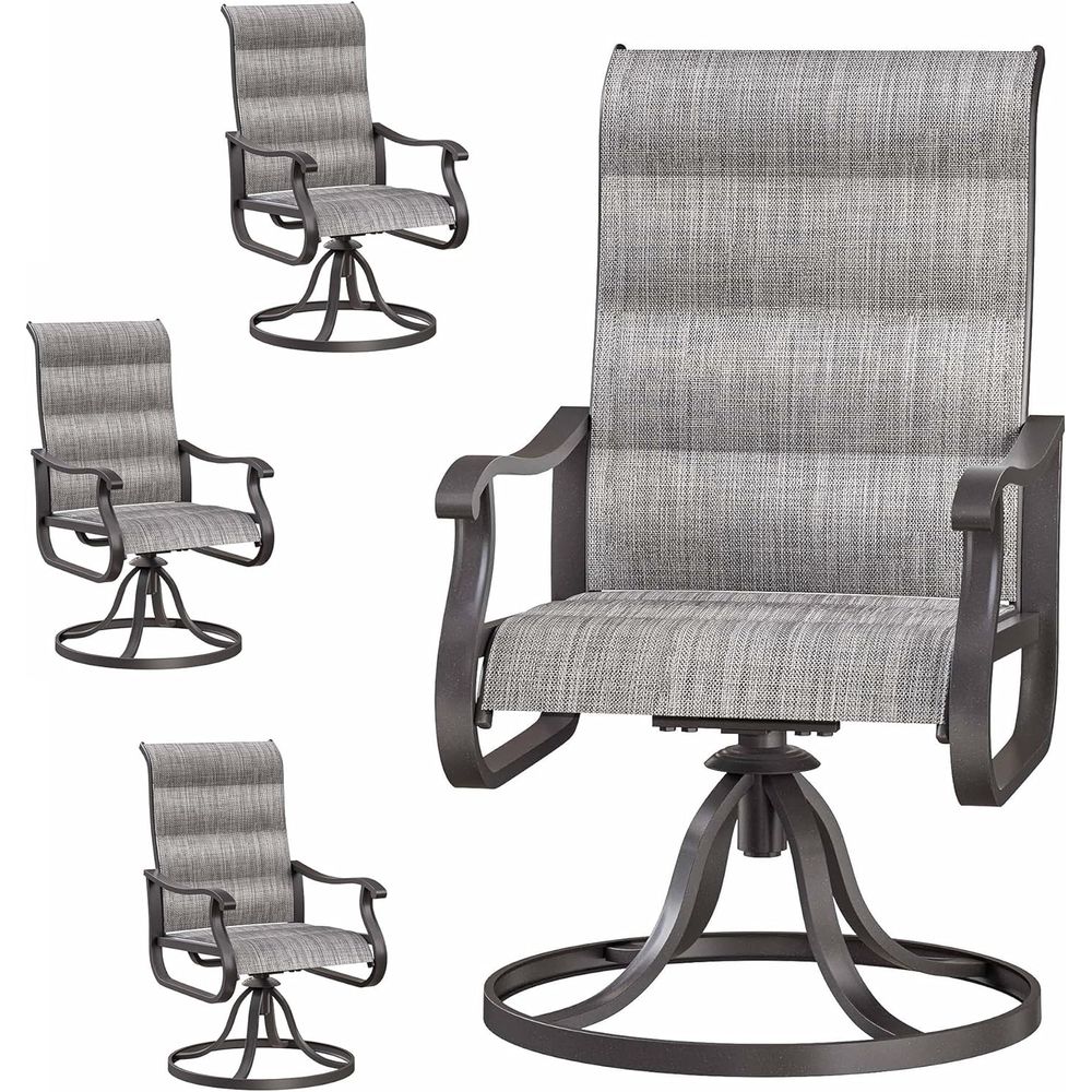 Outdoor Furniture Ofo - Patio Swivel Chairs Set o 4,
