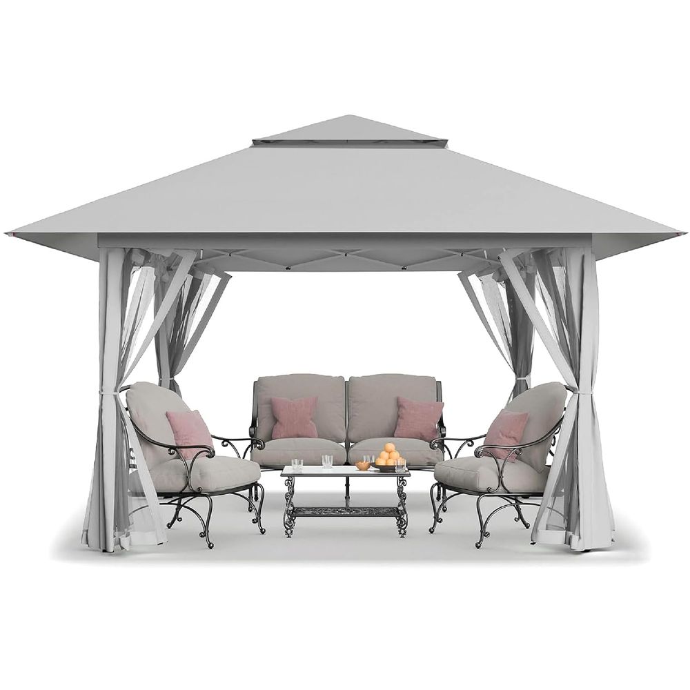 Outdoor Furniture Gazebo - 13x13 Pop Up Gazebo, Canopy Tent,