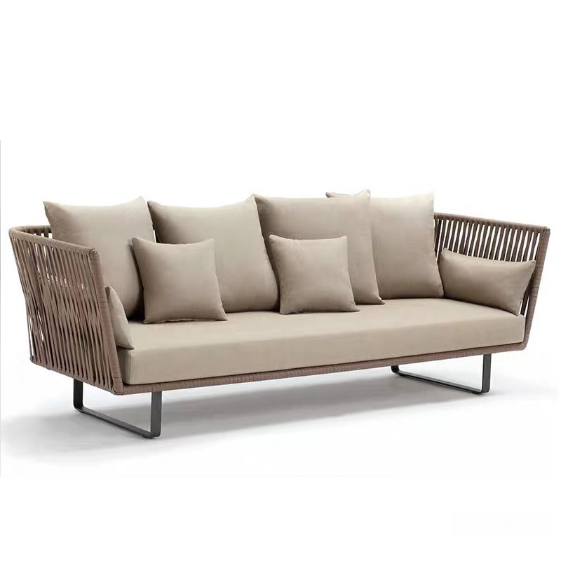 Outdoor Furniture Rh - Outdoor Rattan Sofa Set Waterproof 3-Seater