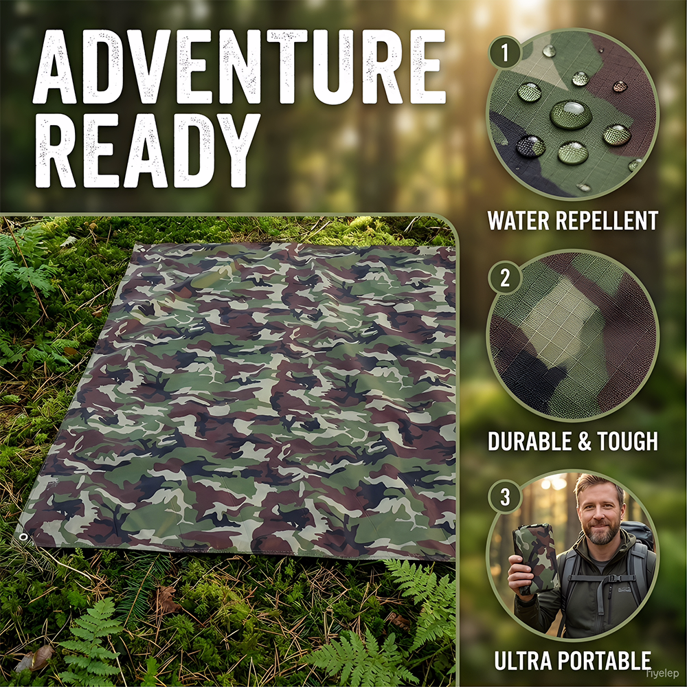 Outdoor Furniture Sunbrella - 3-in-1 Multi-Functional Waterproof Tarp, Sunshade Canopy,