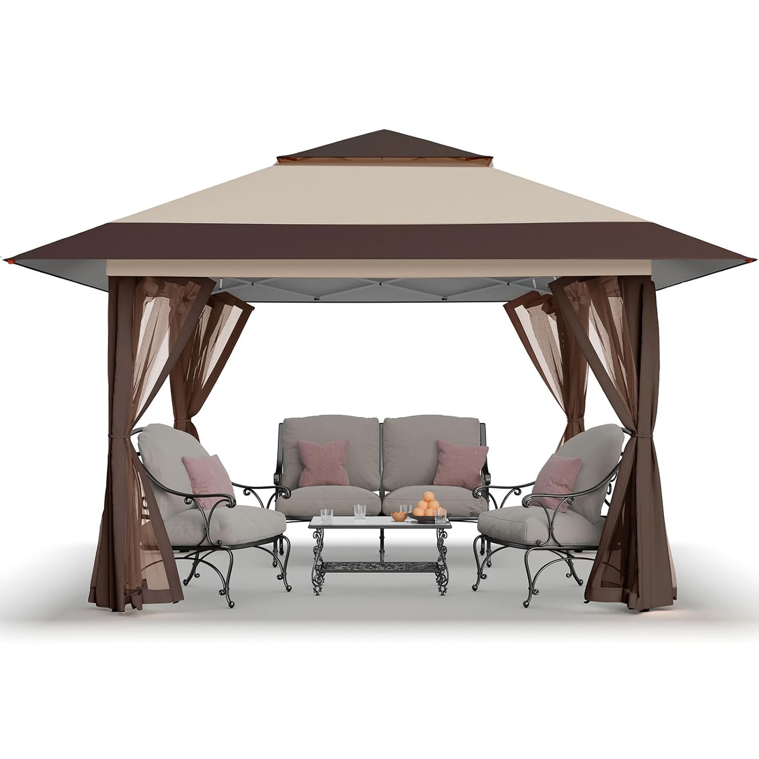Outdoor Furniture Gazebo - 13x13 Pop Up Gazebo, Canopy Tent,