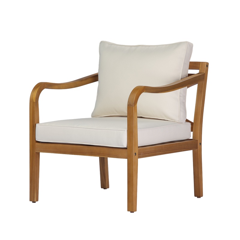 Outdoor Furniture Teak - Teak Finish Acacia Wood Club Chair