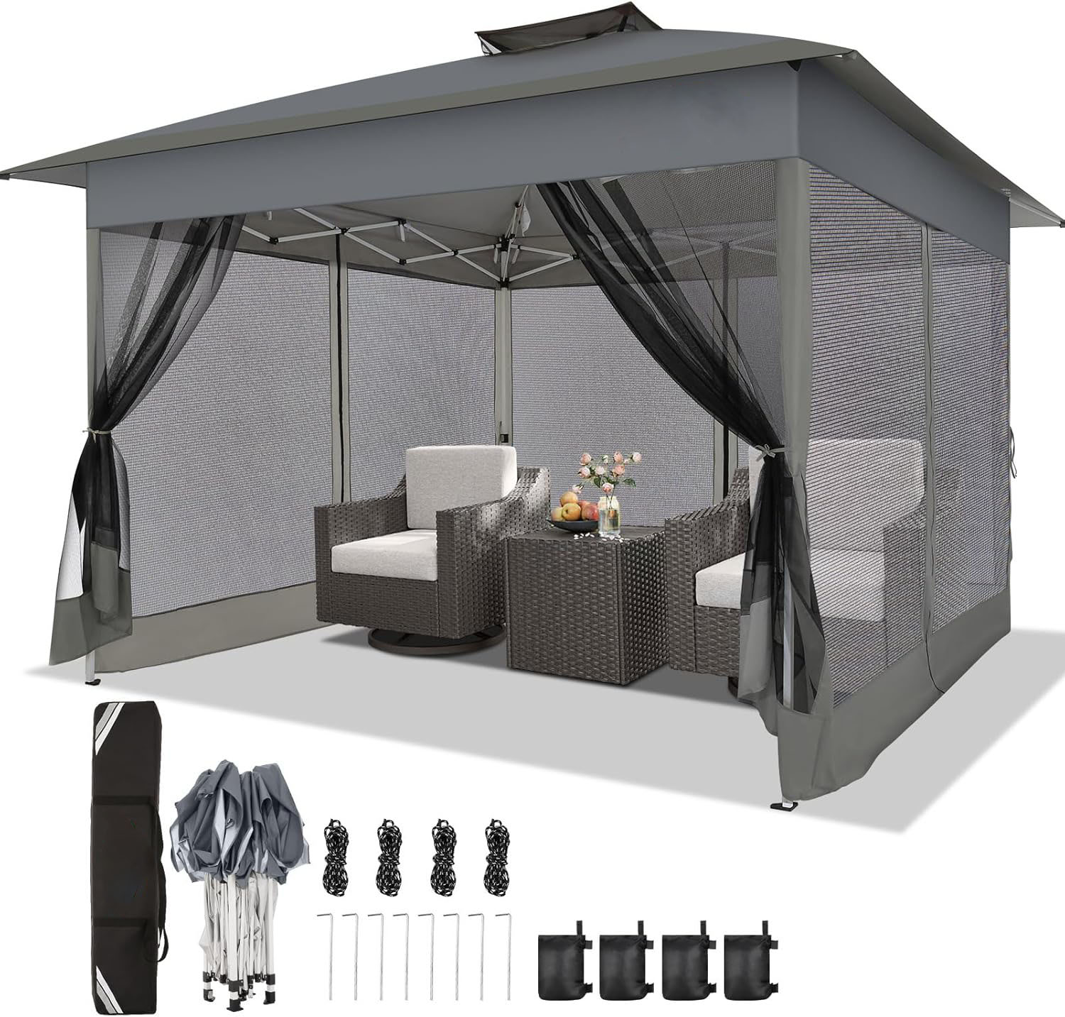 Outdoor Furniture Gazebo - 13x13ft Gazebo Pop Up Canopy Tent