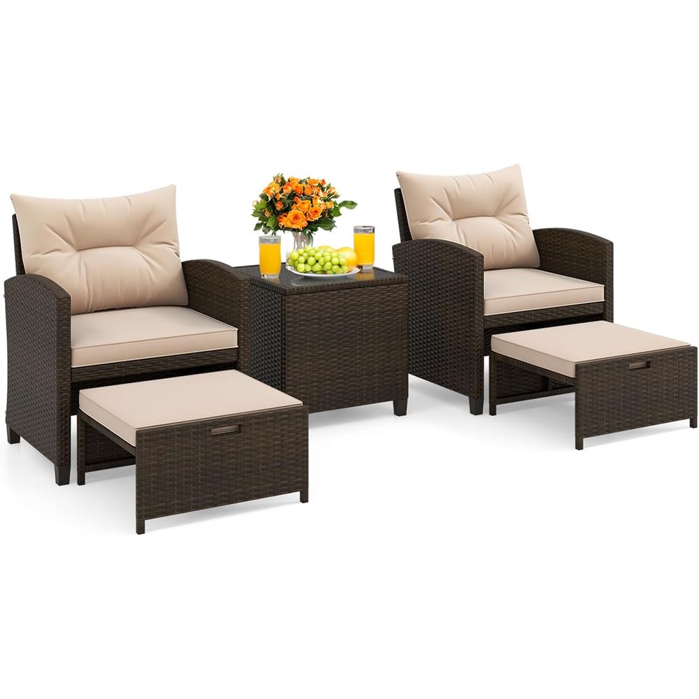 Outdoor Furniture Lounge Set - 5-Piece Outdoor Patio Furniture Set with