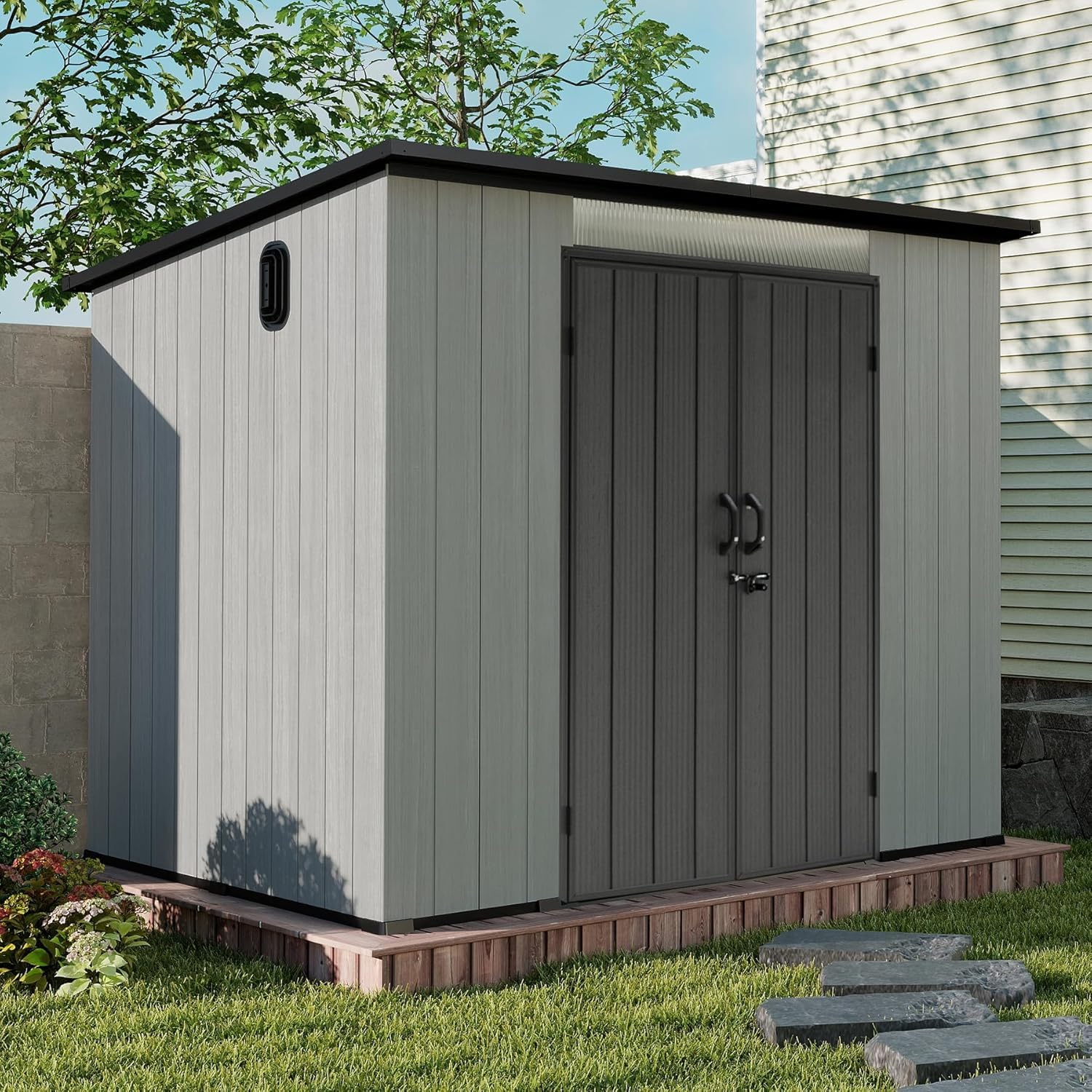 Outdoor Furniture Heavy - Domi 6x9FT Resin Outdoor Storage Shed