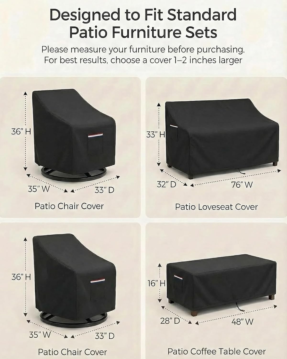 4-Piece Patio Furniture Cover  - Outdoor Furniture Heavy 리뷰 및 가격