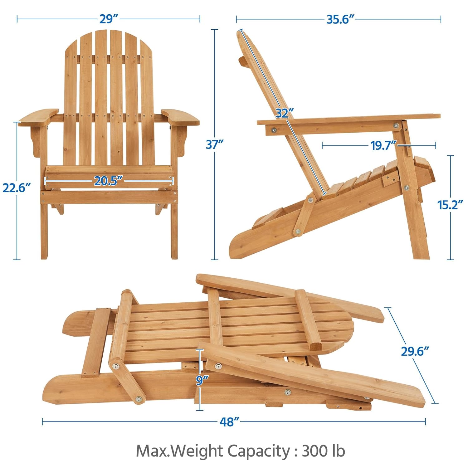 Folding Adirondack Chair Set o - Outdoor Furniture Lounge Set 리뷰 및 가격
