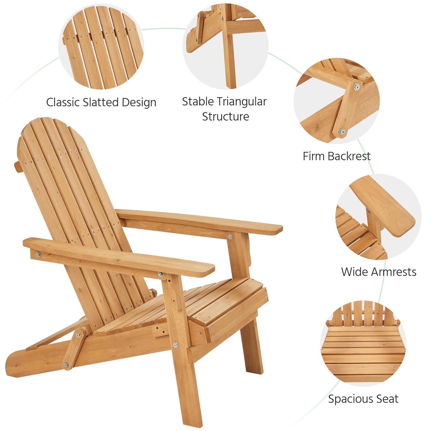 Folding Adirondack Chair Set o - Outdoor Furniture Lounge Set 리뷰 및 가격