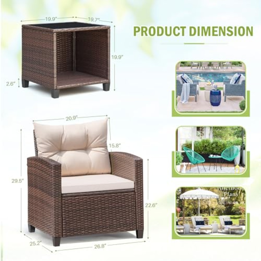 Devoko 3 Pieces Patio Furnitur - Outdoor Furniture Patio 리뷰 및 가격
