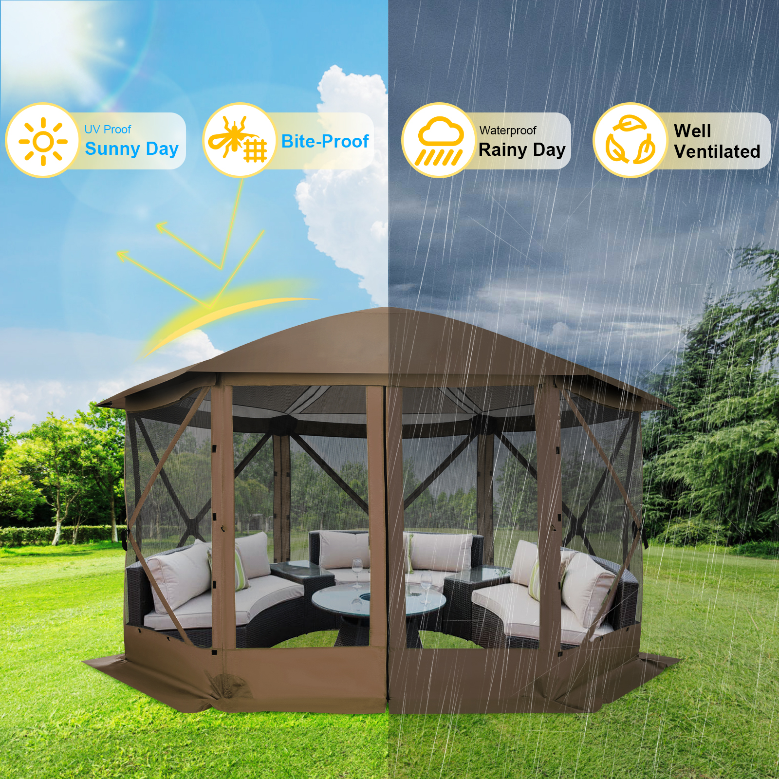 12x12ft Pop Up Gazebo Screen H - Outdoor Furniture Gazebo 리뷰 및 가격