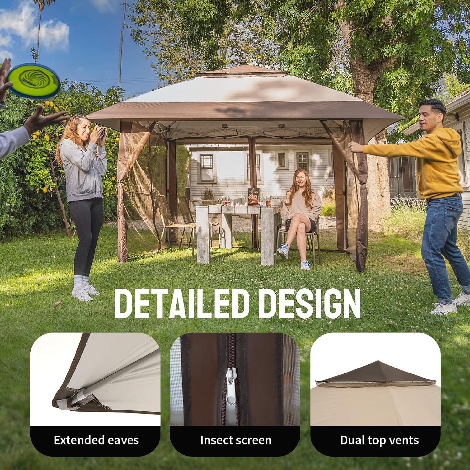 13x13 Pop Up Gazebo, Canopy Te - Outdoor Furniture Gazebo 리뷰 및 가격