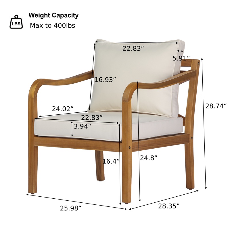 Teak Finish Acacia Wood Club C - Outdoor Furniture Teak 리뷰 및 가격