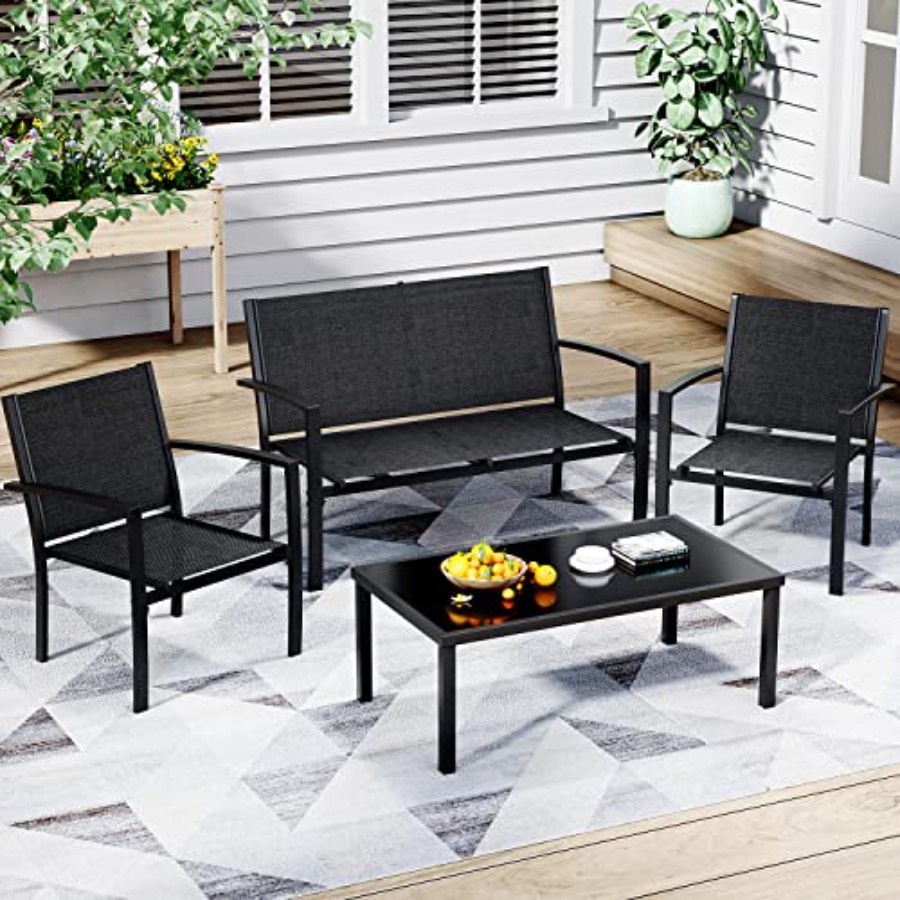 Greesum 4 Pieces Patio Furnitu - Outdoor Furniture Patio 리뷰 및 가격