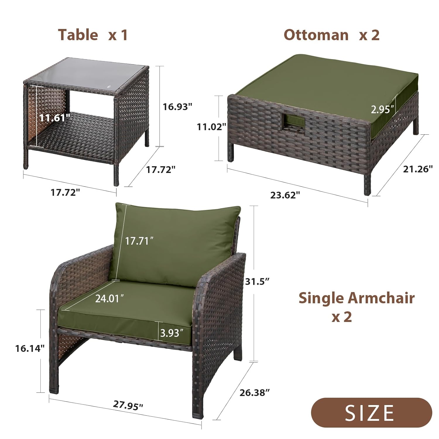 5 Piece PE Rattan Patio Set Ou - Outdoor Furniture Lounge Set 리뷰 및 가격