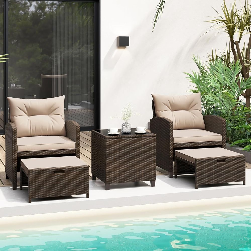 5-Piece Outdoor Patio Furnitur - Outdoor Furniture Lounge Set 리뷰 및 가격