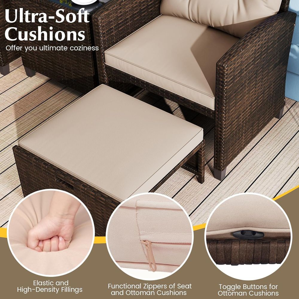 5-Piece Outdoor Patio Furnitur - Outdoor Furniture Lounge Set 리뷰 및 가격