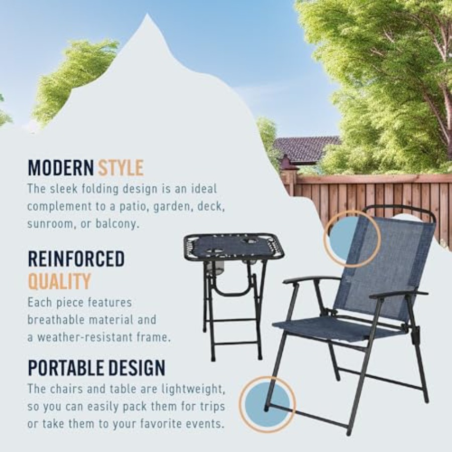 Trapper's Peak 3-Piece Folding - Outdoor Furniture Patio 리뷰 및 가격