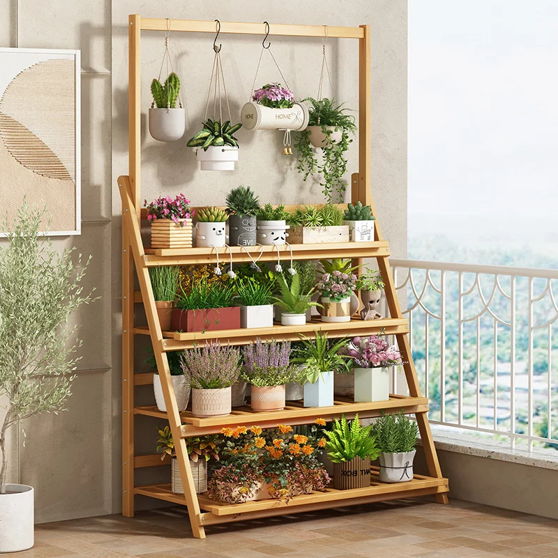 Solid Wood Flower Shelf Plant  - Outdoor Furniture Wooden 리뷰 및 가격