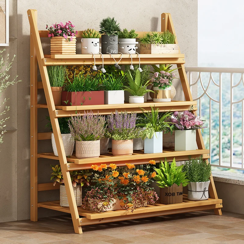 Solid Wood Flower Shelf Plant  - Outdoor Furniture Wooden 리뷰 및 가격