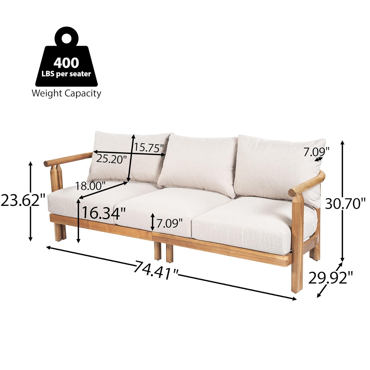 Acacia Wood 3-Seater Outdoor S - Outdoor Furniture Teak 리뷰 및 가격