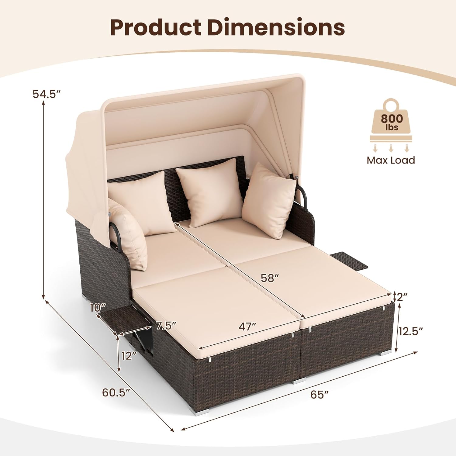Outdoor Daybed, 2-Person Wicke - Outdoor Furniture Sunbrella 리뷰 및 가격