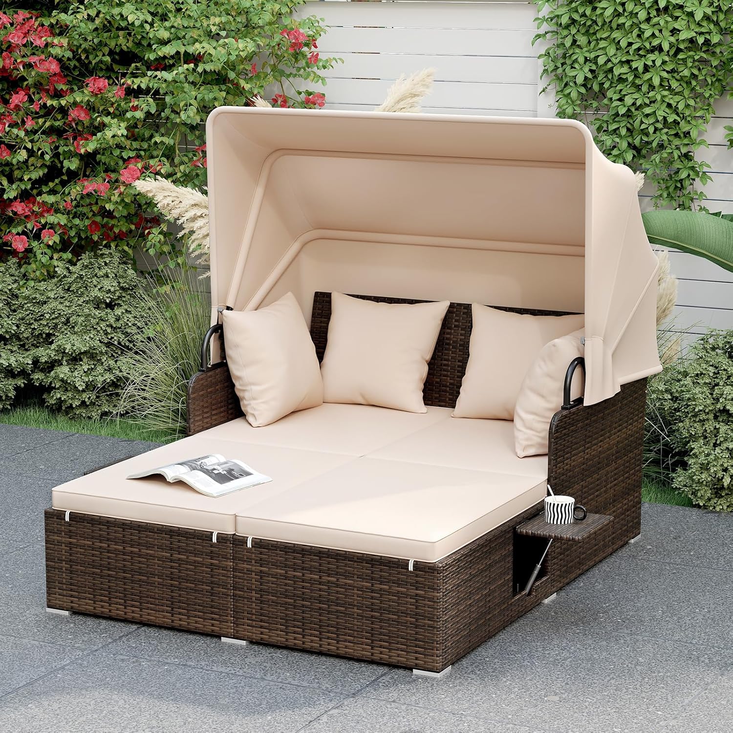 Outdoor Daybed, 2-Person Wicke - Outdoor Furniture Sunbrella 리뷰 및 가격