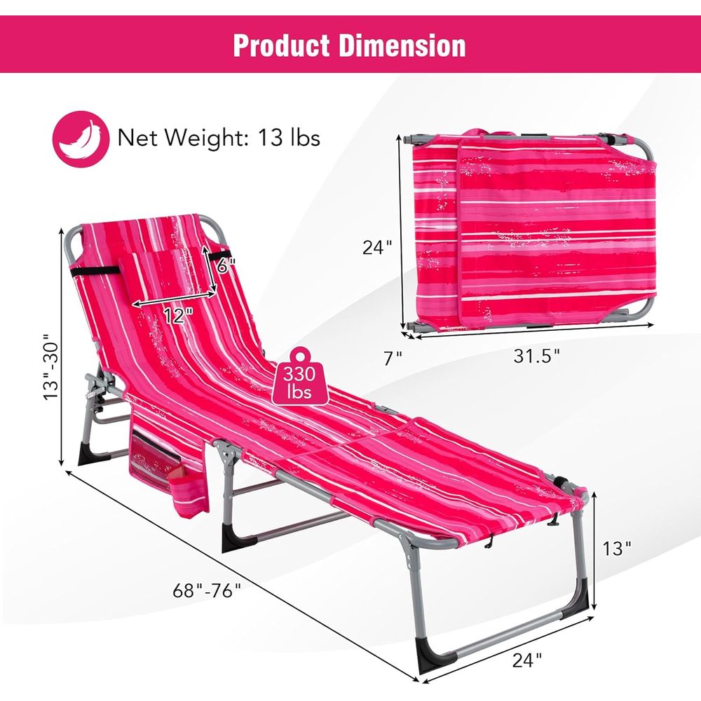 Set o 2 Tanning Chair, 5-Posit - Outdoor Furniture Ofo 리뷰 및 가격