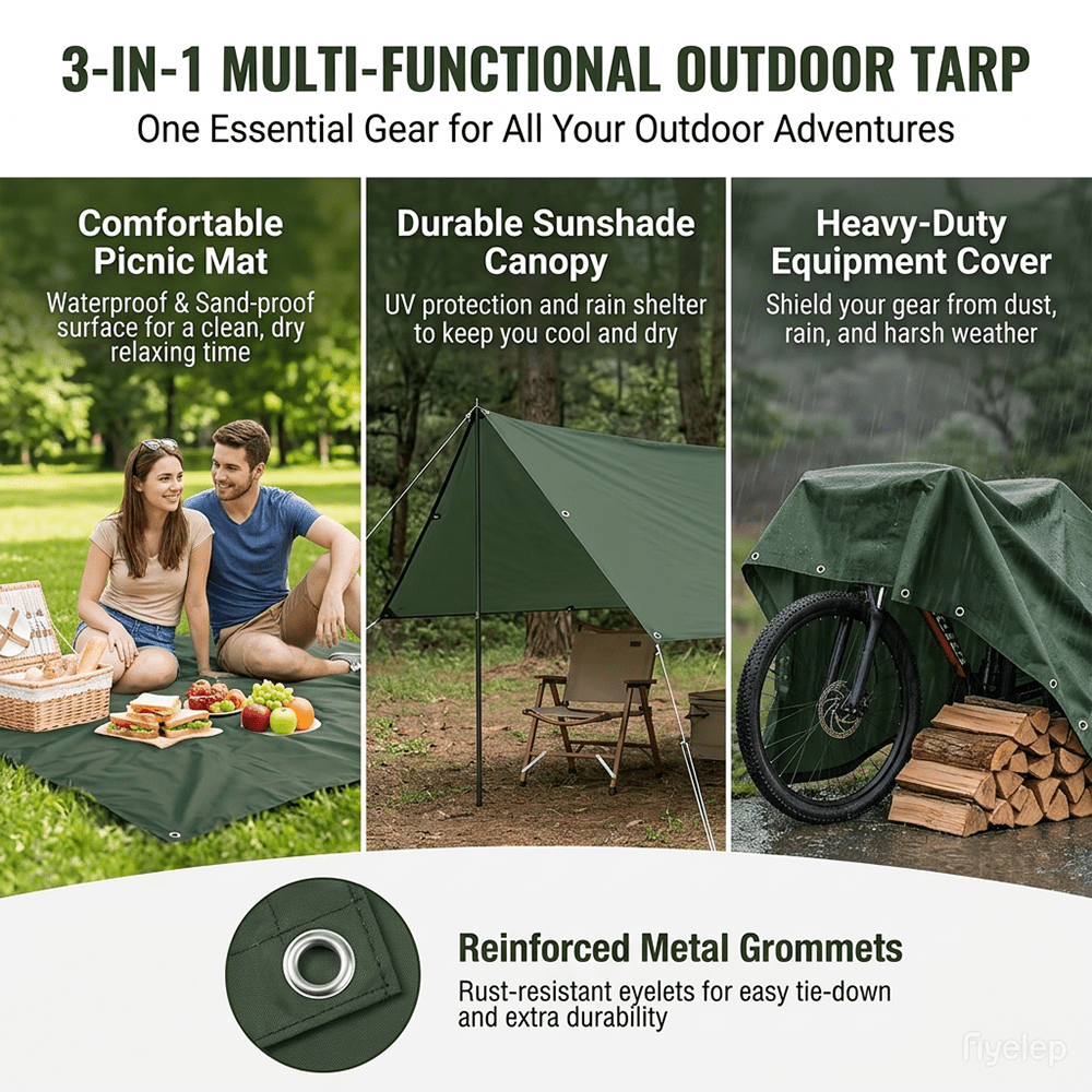 Outdoor Waterproof Tarp, Multi - Outdoor Furniture Sunbrella 리뷰 및 가격