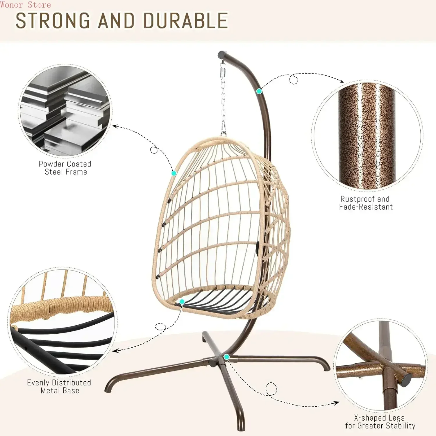 Outdoor Swing Egg Chair with S - Outdoor Furniture Heavy 리뷰 및 가격