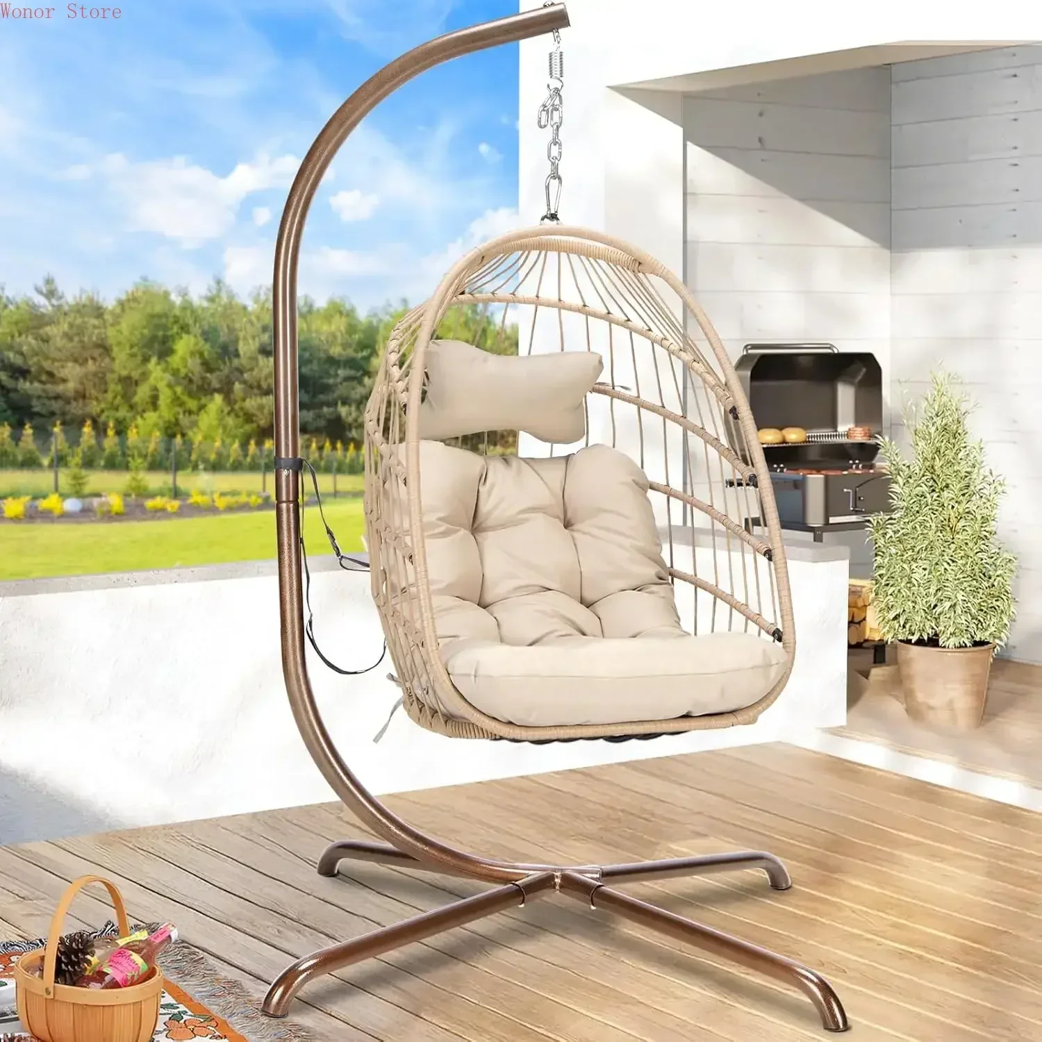 Outdoor Swing Egg Chair with S - Outdoor Furniture Heavy 리뷰 및 가격