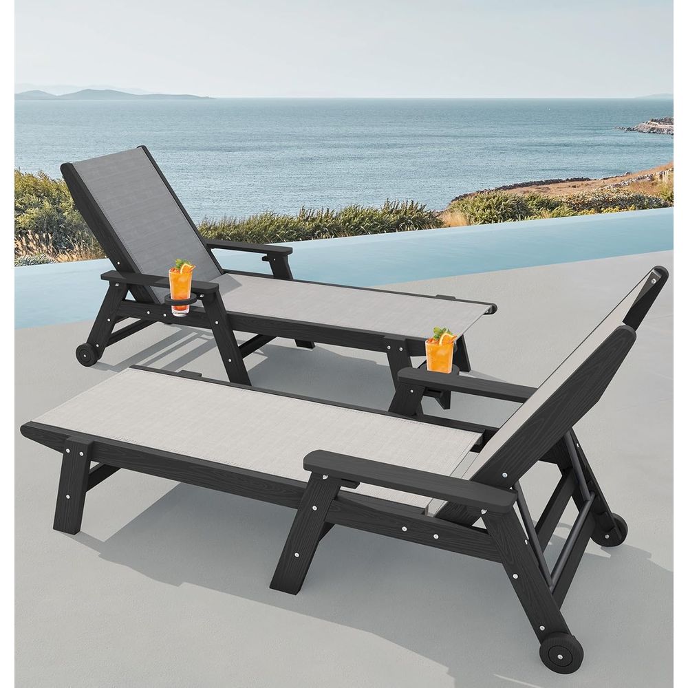 Textilene Patio Chaise Lounge  - Outdoor Furniture Ofo 리뷰 및 가격