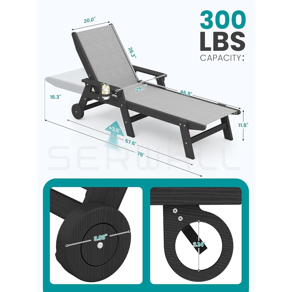 Textilene Patio Chaise Lounge  - Outdoor Furniture Ofo 리뷰 및 가격