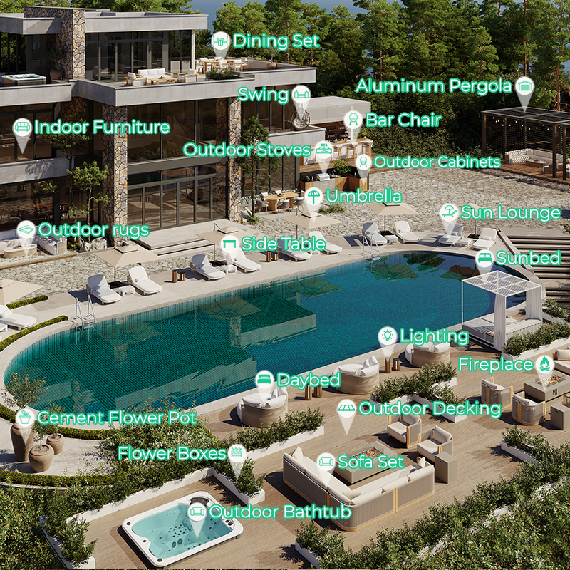 Hotel Outdoor Sofa Set, Premiu - Outdoor Furniture Lounge Set 리뷰 및 가격