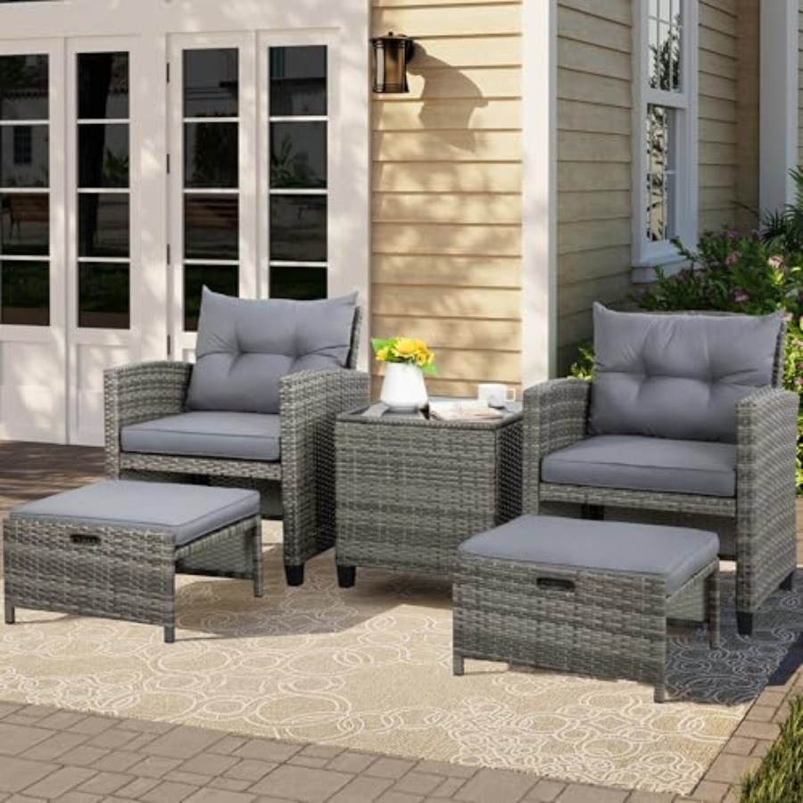 5 Piece Patio Furniture Set fo - Outdoor Furniture Lounge Set 리뷰 및 가격