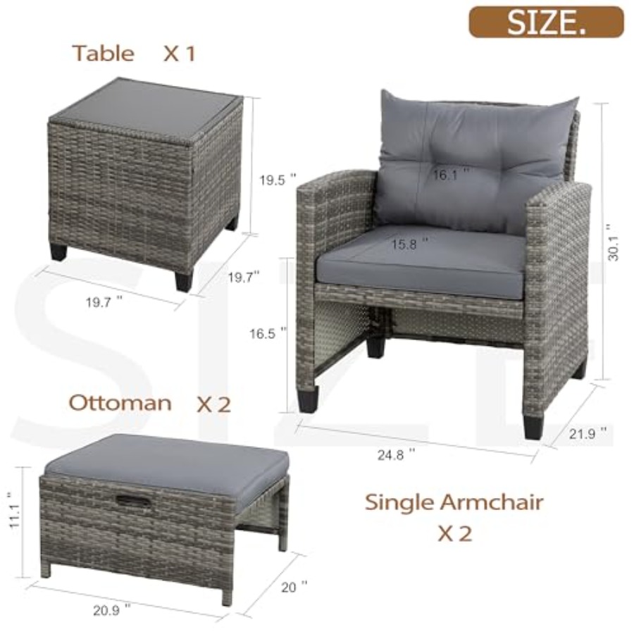 5 Piece Patio Furniture Set fo - Outdoor Furniture Lounge Set 리뷰 및 가격