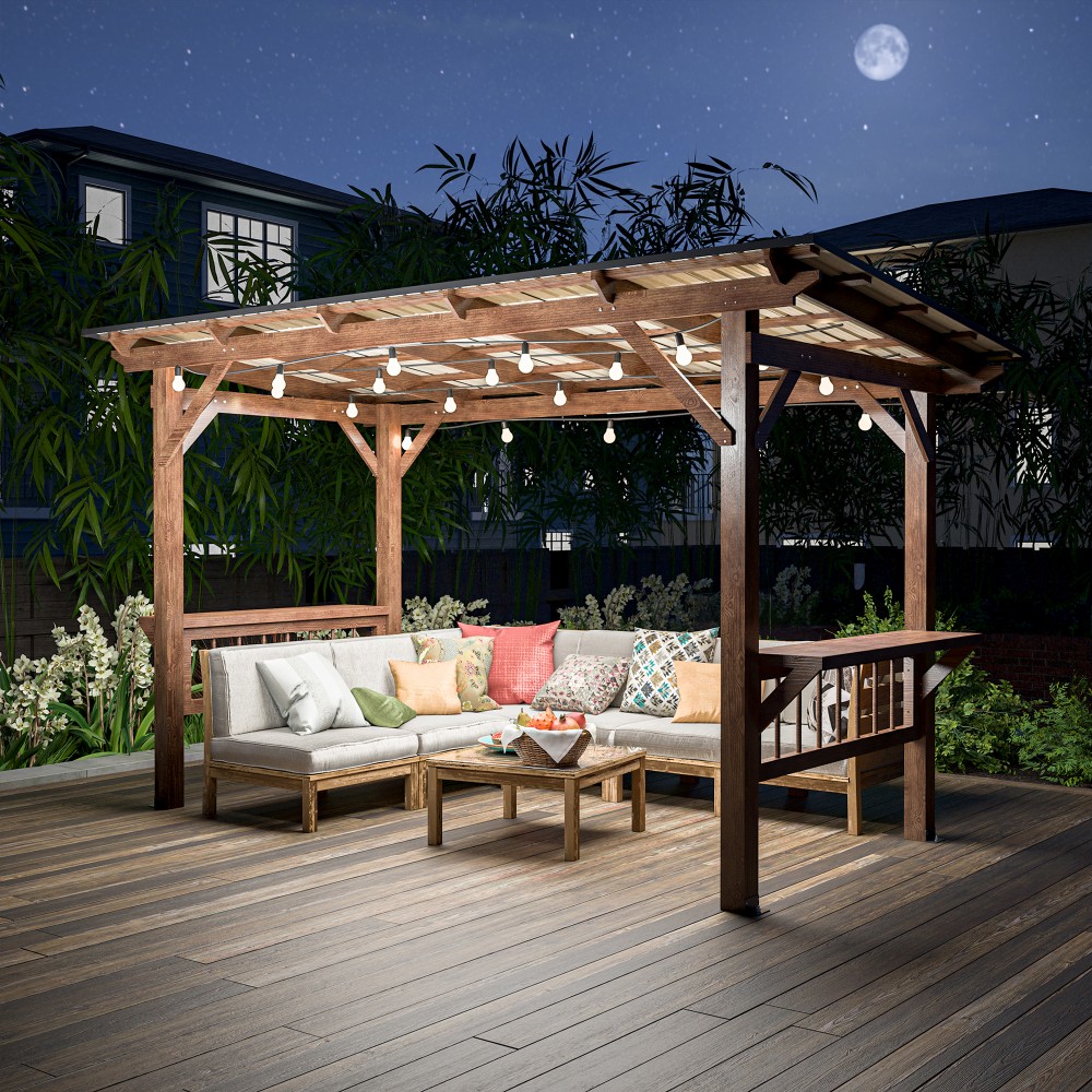 ！@13' X 6.5' Modern Wooden Per - Outdoor Furniture Gazebo 리뷰 및 가격