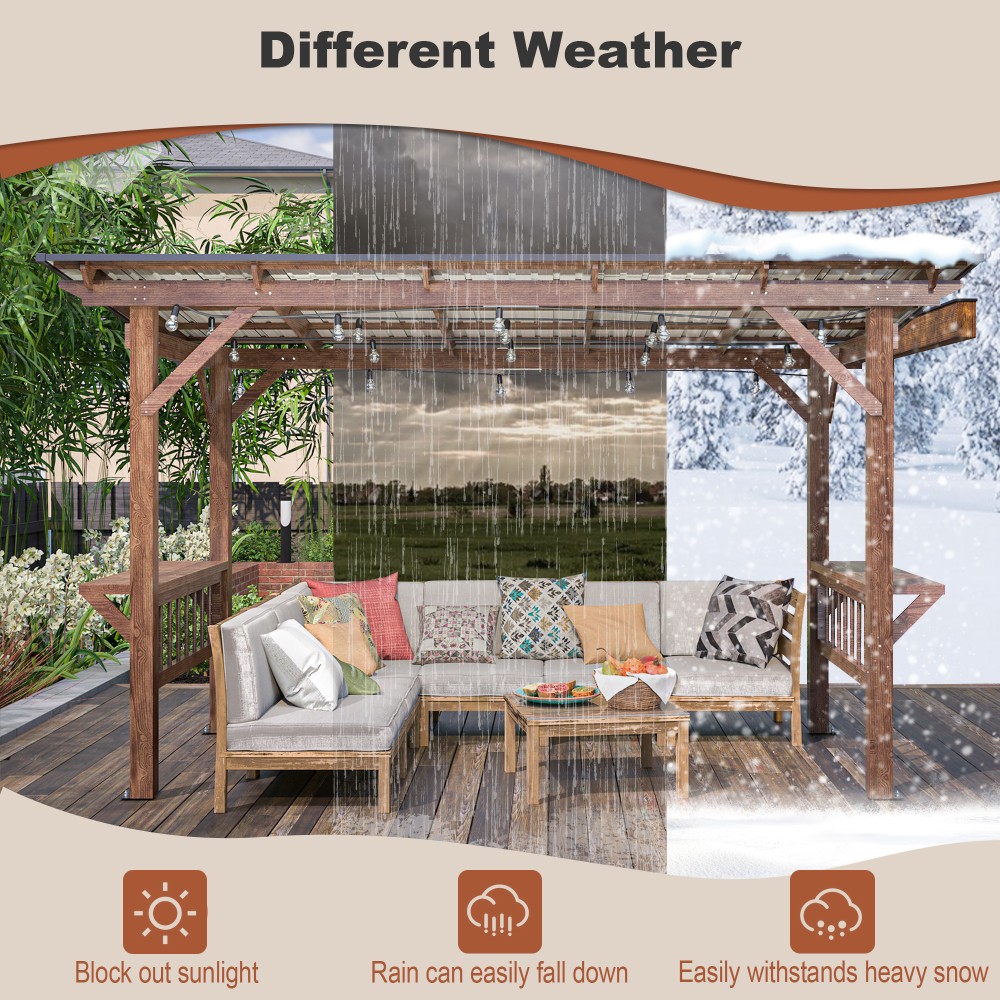 ！@13' X 6.5' Modern Wooden Per - Outdoor Furniture Gazebo 리뷰 및 가격