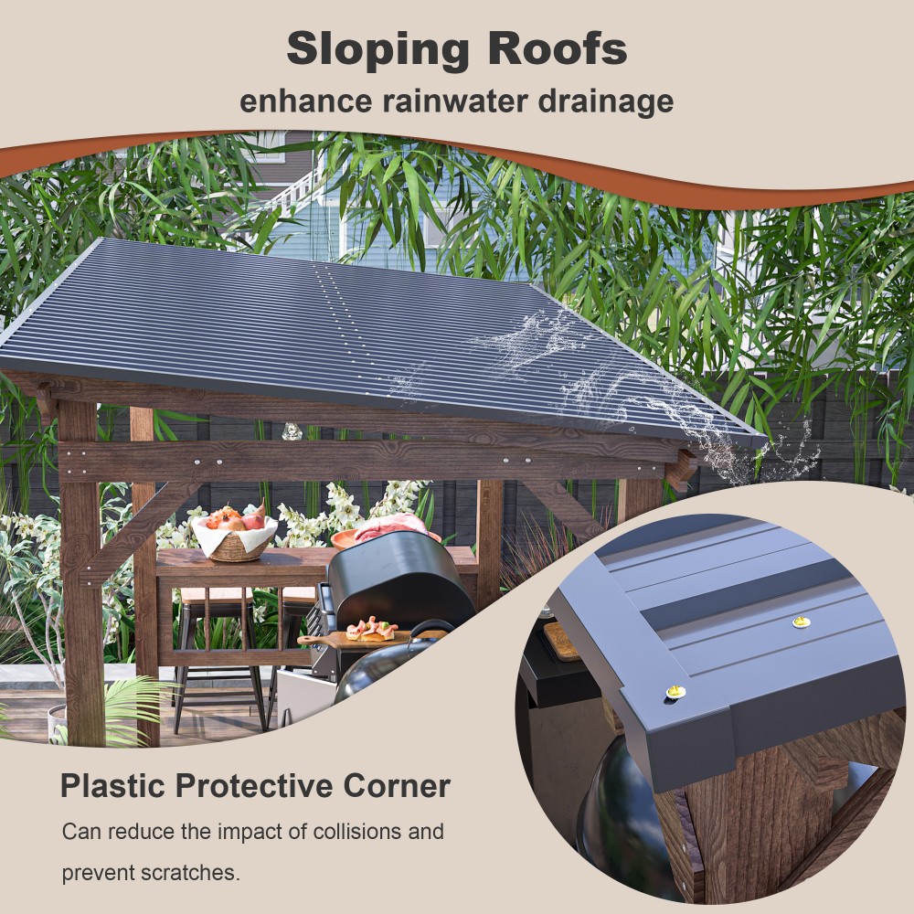 ！@13' X 6.5' Modern Wooden Per - Outdoor Furniture Gazebo 리뷰 및 가격