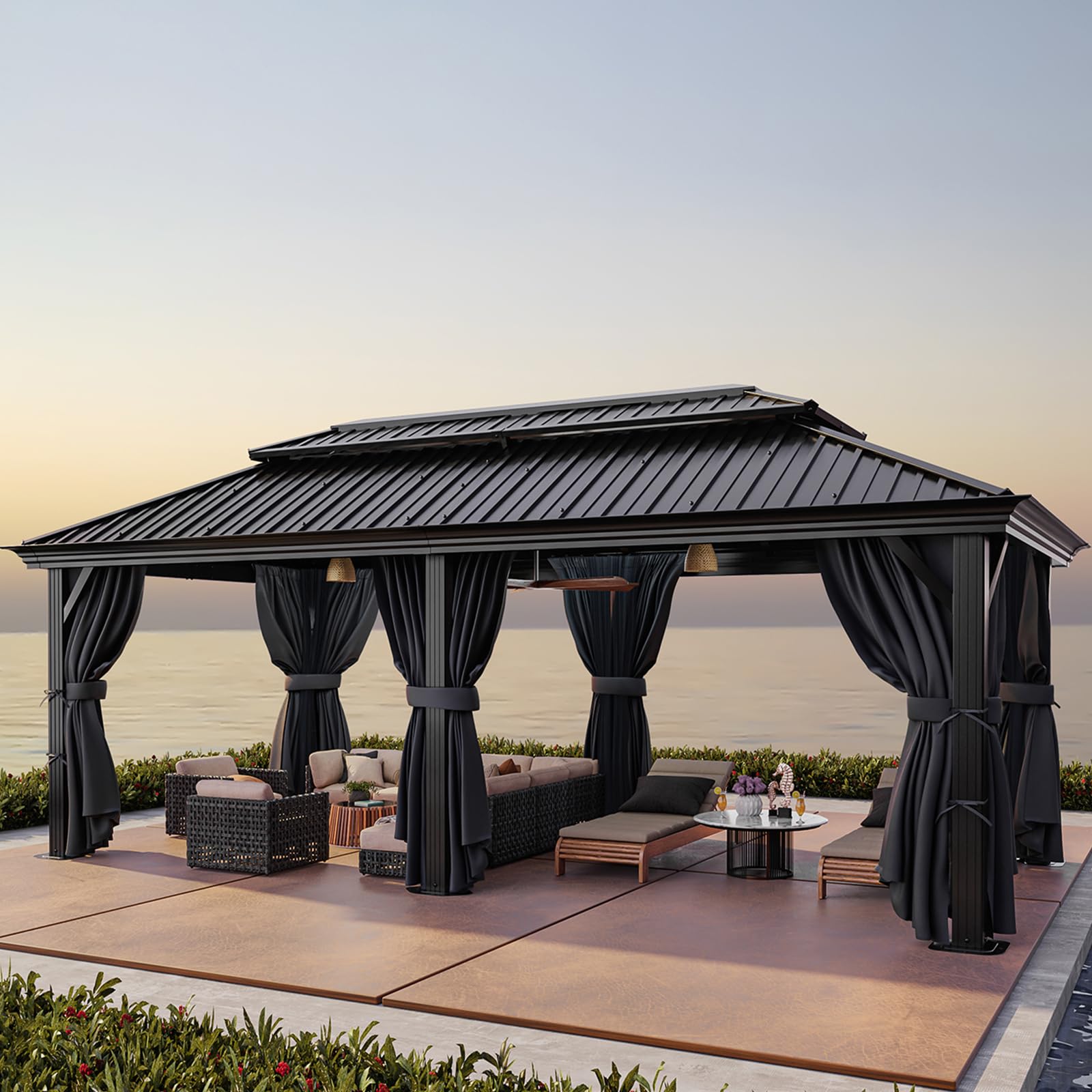 12×20 Hardtop Gazebo with Meta - Outdoor Furniture Gazebo 리뷰 및 가격