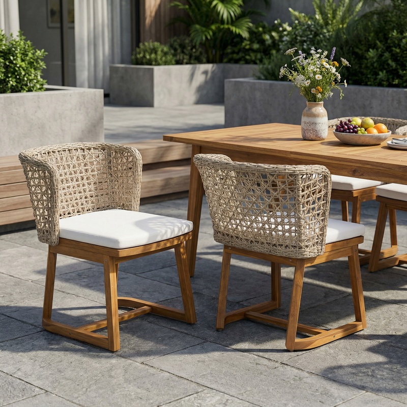 Acacia Wood Patio Chairs Set o - Outdoor Furniture Teak 리뷰 및 가격